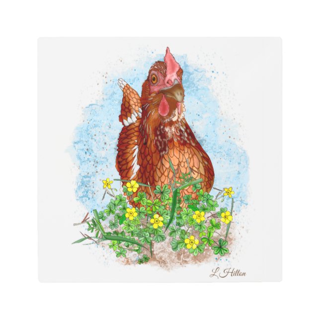 Arte de pollo dibujado a mano (Anverso)