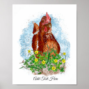 Arte de pollo dibujado a mano   Pollo blanco en la