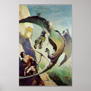 Arte de portada de dragón vintage por J. Allen St.