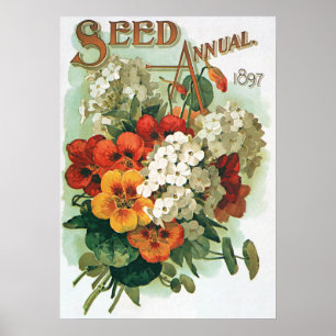 Arte de portada del catálogo de semillas vintage d