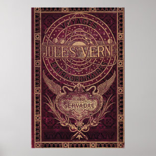 Arte de portada vintage Jules Vern "Steampunk"