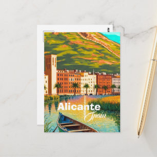 Arte de postal de viaje a Alicante España, P de vi
