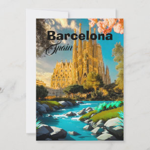 Arte de postal de viaje a Barcelona España, Viaje 