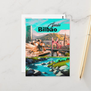 Arte de postal de viaje a Bilbao España, Arte de v