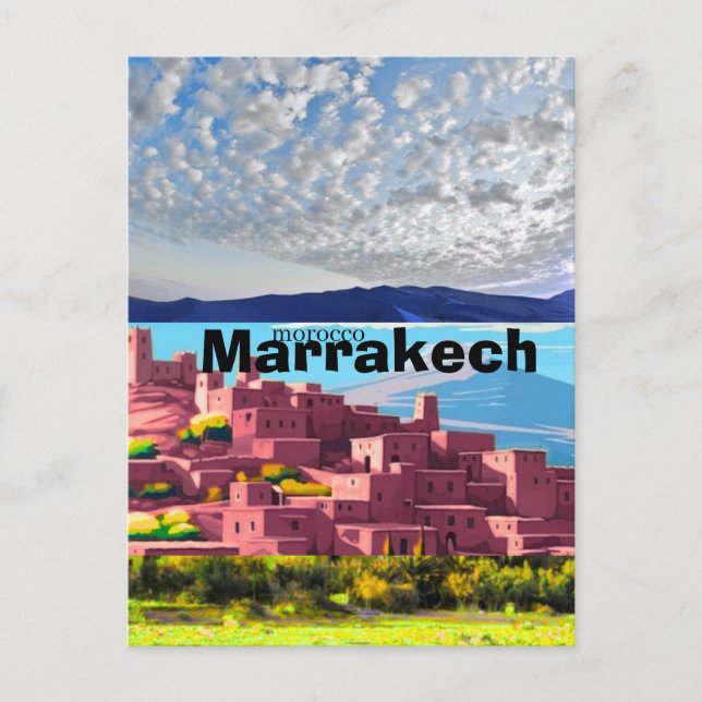 Arte de postal de viaje de Marrakech, postal de vi (Anverso)
