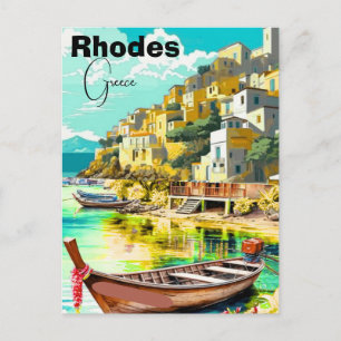 Arte de postal de viaje de Rodas Grecia, Postal de