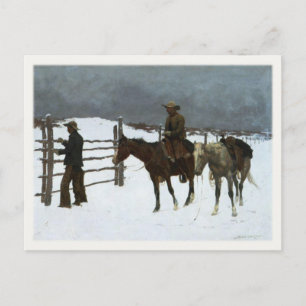 Arte De Postales Con Vaqueros En La Nieve