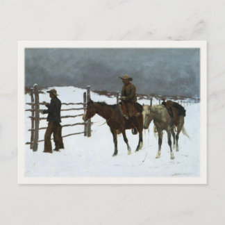 Arte De Postales Con Vaqueros En La Nieve