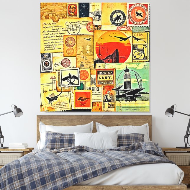 Arte de postales para viajes de vintage (Insitu(Dormitorio))