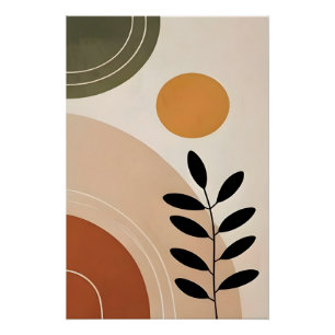 Arte de Póster Brillante Botánico Abstracto