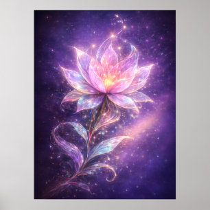 Arte de Póster de Flor de Loto Cósmica para Pared