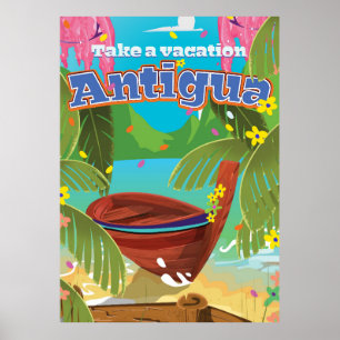 Arte de póster de viaje vintage de la isla de Anti
