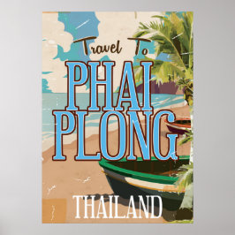 Arte de póster de viaje vintage de Phai Plong Tail