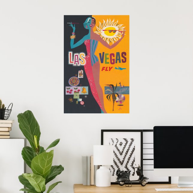 Arte de póster de viajes de apuestas de Las Vegas (Oficina en casa)