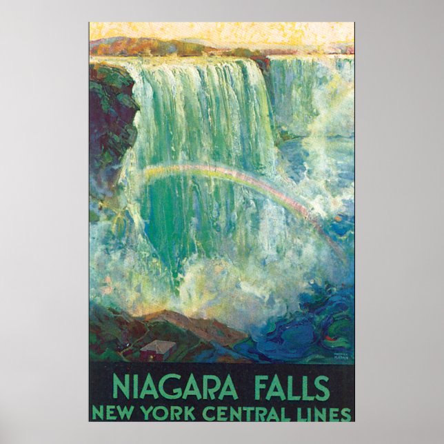 Arte de Poster de Viajes de las Cataratas del Niag (Frente)