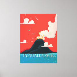Arte de póster vintage de vacaciones de Eyjafjalla