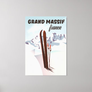 Arte de posters de esquí de Grand Massif france.