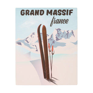 Arte de posters de esquí de Grand Massif france.