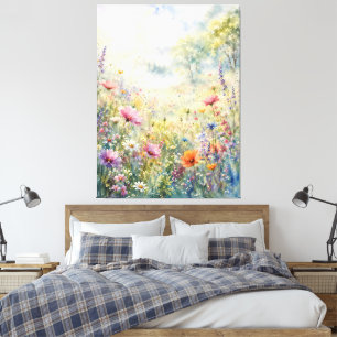 Arte de pradera de flores silvestres soñadoras