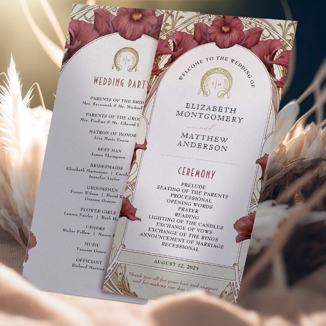 Arte de programa de boda con lirios de cala violet (Subido por el creador)