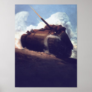 Arte de propaganda del tanque M4 Abrams vintage