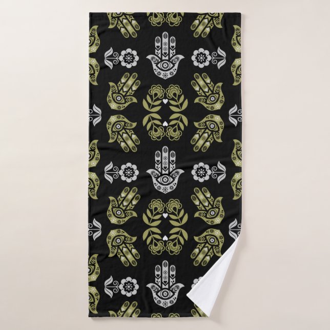 Arte de Protección de la Mano Hamsa (Toalla de baño)