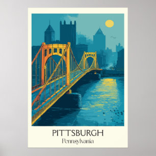 Arte de puente icónico de Pittsburgh Pennsylvania