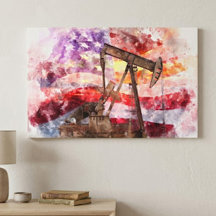 Arte de puesta de sol acuarela de bomba patriotica