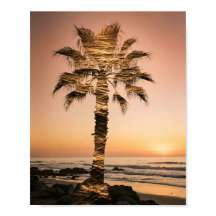 Arte de puesta de sol con doble exposición de palm