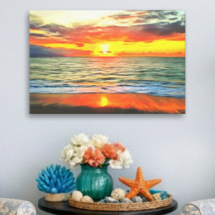 Arte de puesta de sol en la playa tropical Puerto