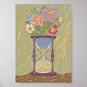 Arte de Ramillete de Reloj de Arena Surrealista Cr