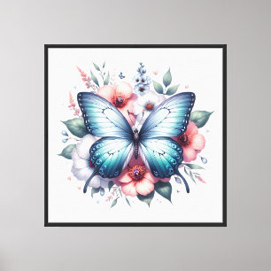 Arte de ramo floral de mariposa vibrante-96283