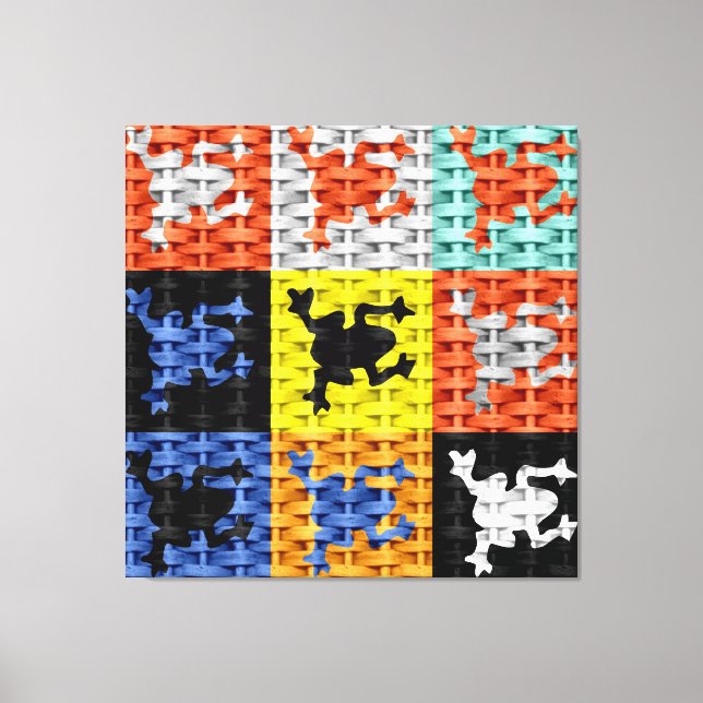 Arte de ranas en mimbre (Anverso)