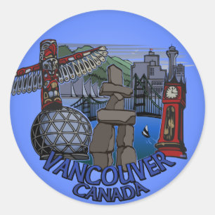 Arte de recuerdo de Pegatinas de Vancouver Canadá