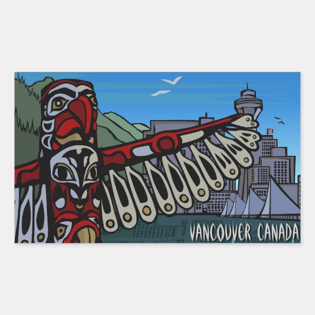 Arte de recuerdo de Pegatinas de Vancouver Canadá (Anverso)