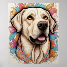 Arte de recuperación de fantasía de labrador detal
