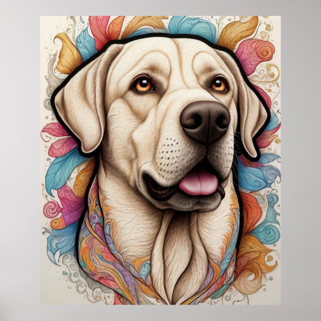 Arte de recuperación de fantasía de labrador detal (Frente)