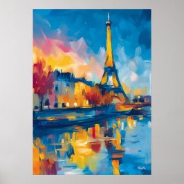 Arte de reflexión del río parisino fauvista colori