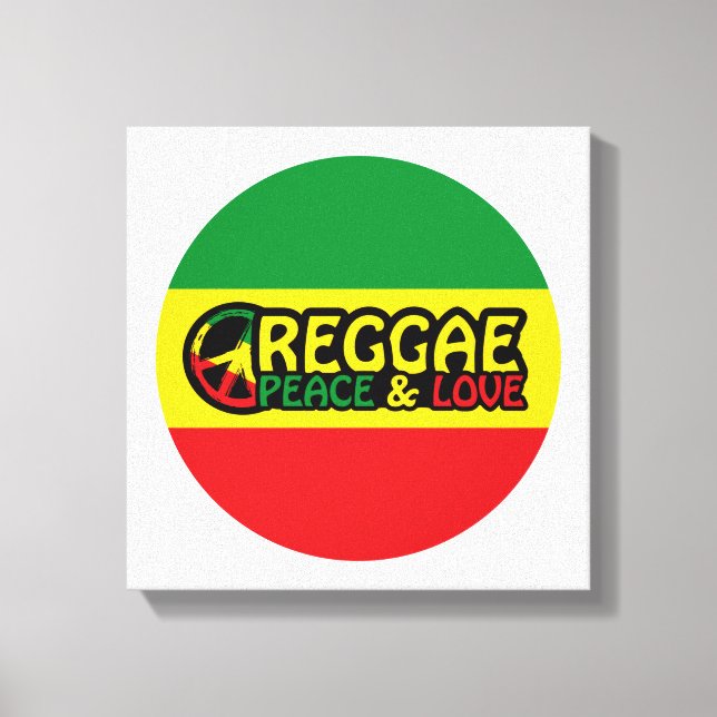 Arte de reggae con palabras positivas Paz y amor (Anverso)