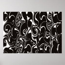 Arte de remolino abstracto - Blanco y negro