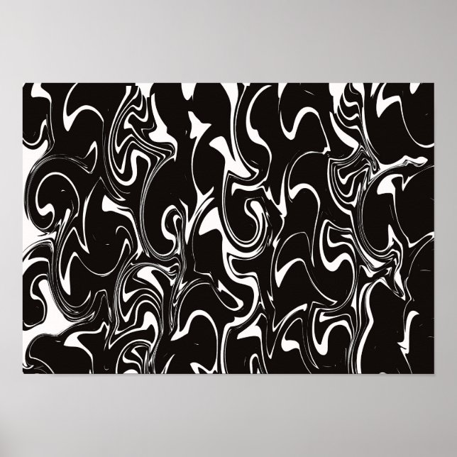 Arte de remolino abstracto - Blanco y negro (Frente)