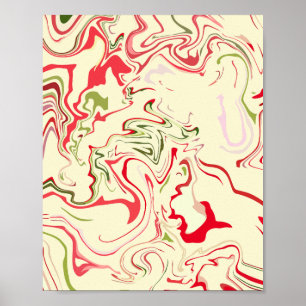 Arte de remolino abstracto con rojo y verde vibran