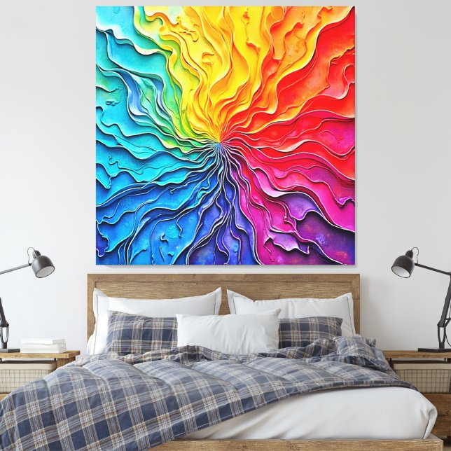 Arte de remolino de arcoíris texturizado (Insitu(Dormitorio))