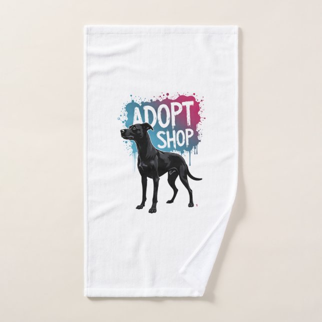 Arte de rescate de graffiti de perro Adoptar No Co (Toalla de mano)