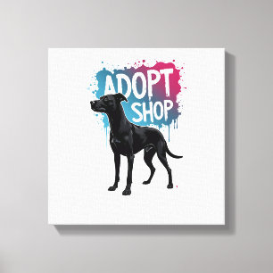 Arte de rescate de graffiti de perro Adoptar No Co
