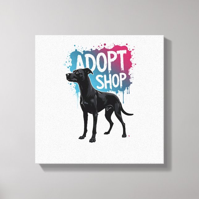 Arte de rescate de graffiti de perro Adoptar No Co (Anverso)