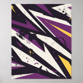 Arte de resumen geométrico dinámico púrpura y amar