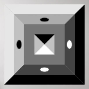 Arte de resumen geométrico moderno negro, gris y b