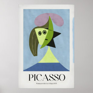 Arte de retrato abstracto de mujer con sombrero Pi