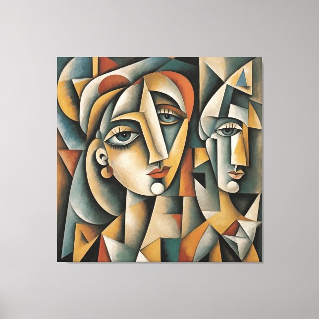 Arte de retrato cubista Imprimir Picasso Inspirado (Anverso)